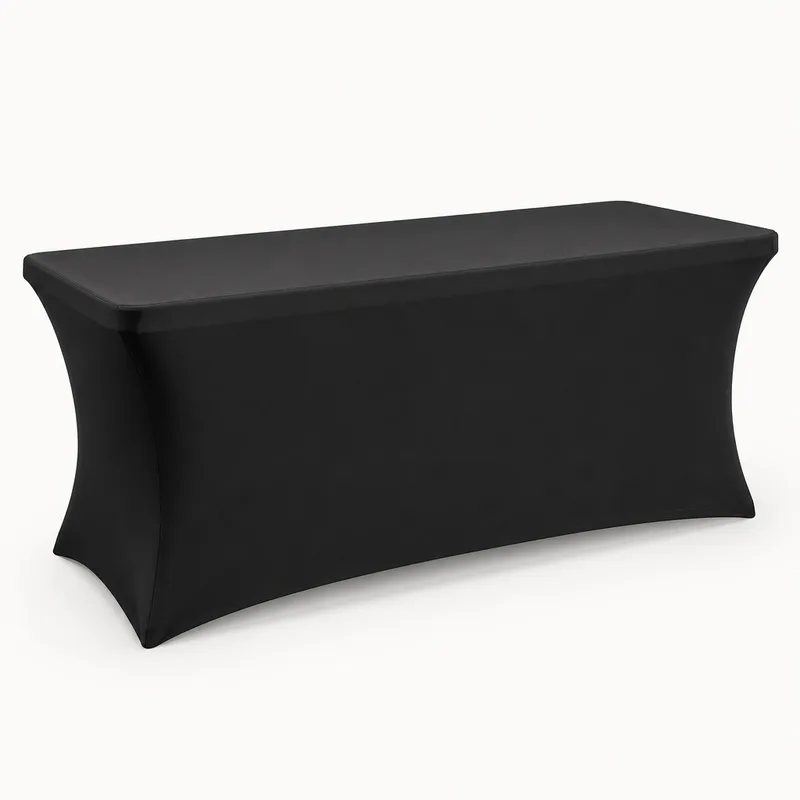 Showcase 6ft Fitted Table Cover with a custom printed logo