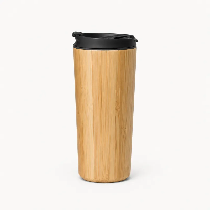 Terra Bamboo Travel Mug with a custom printed logo