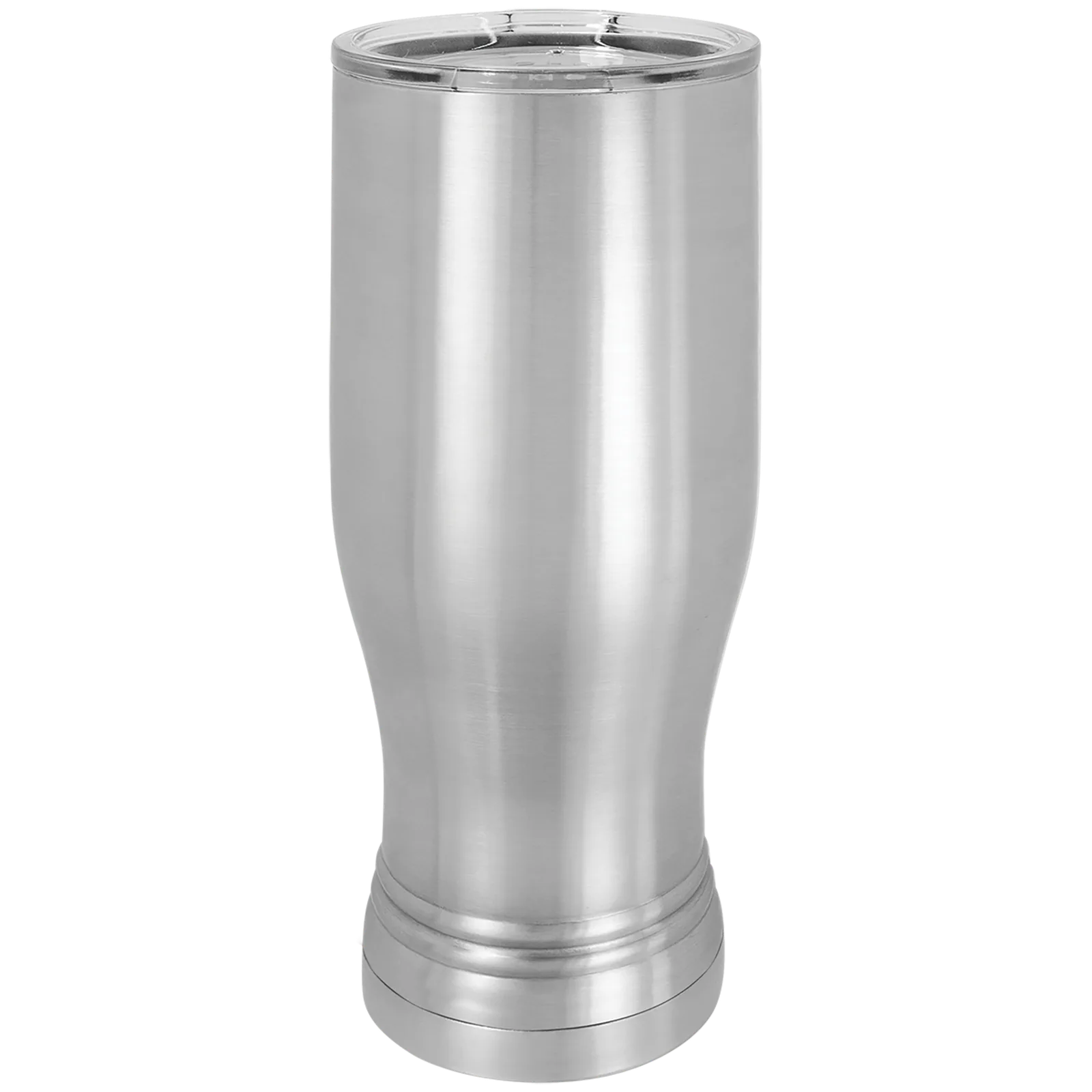 20 oz. insulated pilsner with a clear lid on a table