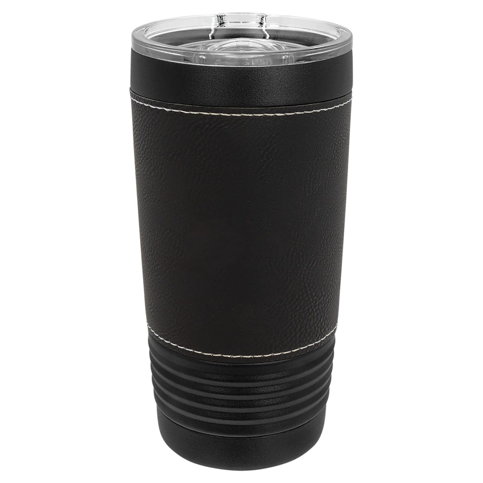 20 oz. Leatherette Tumbler with Clear Lid with a custom printed logo