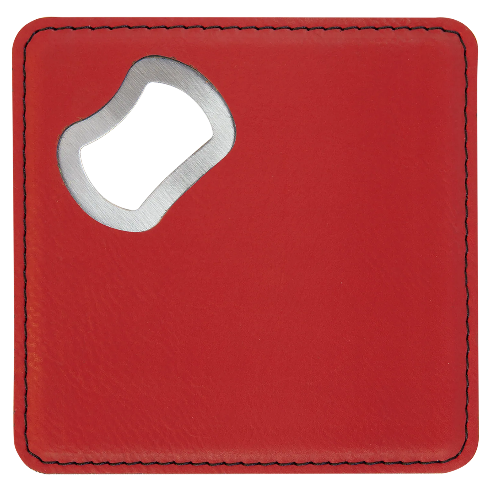 4" Square Leatherette Coaster with a custom printed logo
