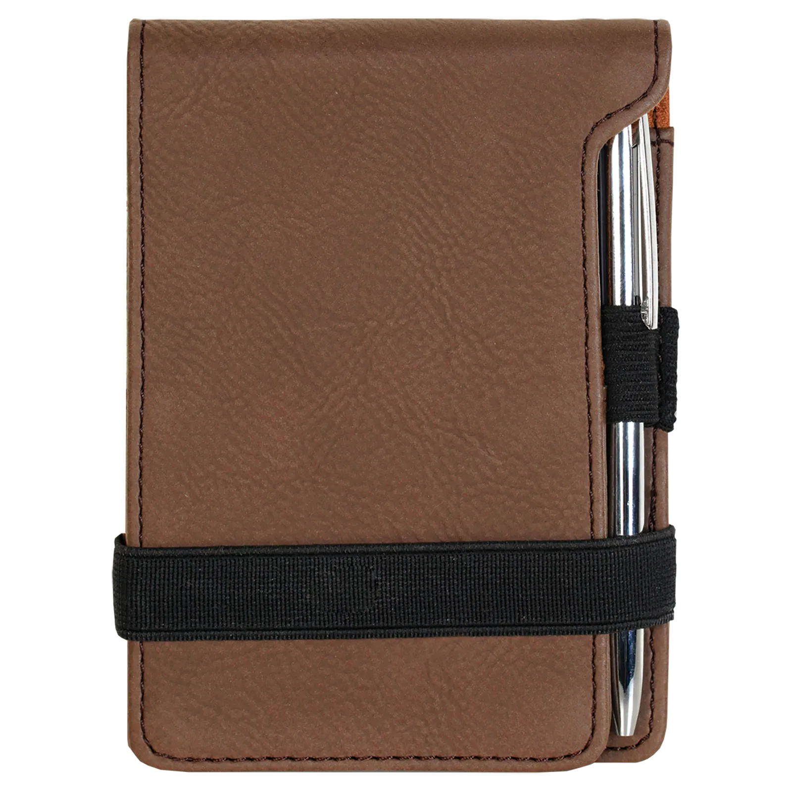 Leatherette mini notepad with pen