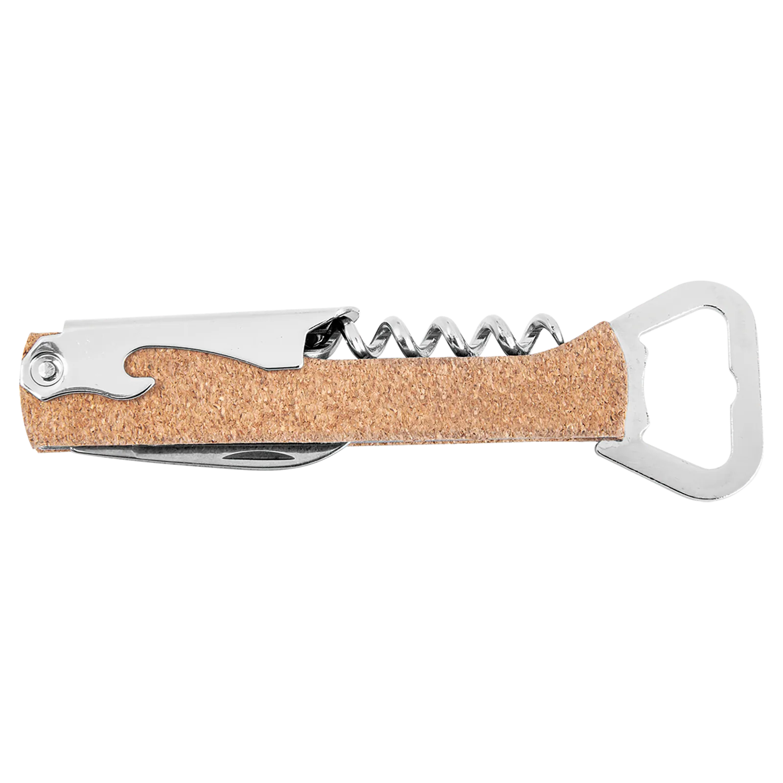 Cork wine bottle opener resting on a wooden table