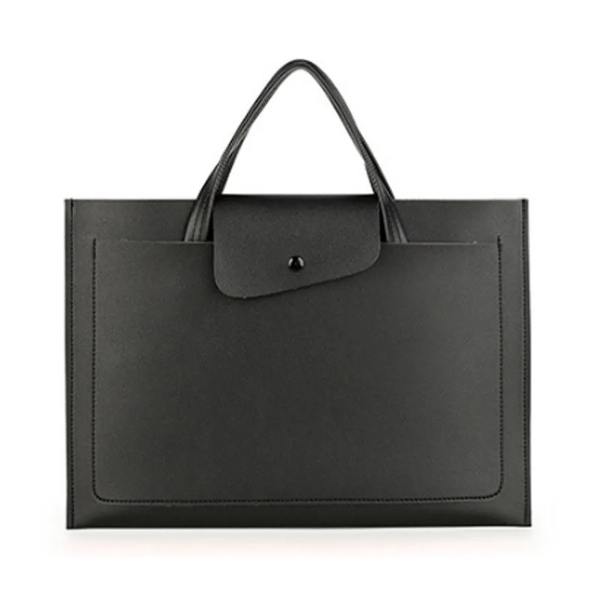 Leather laptop case bag with adjustable strap and logo