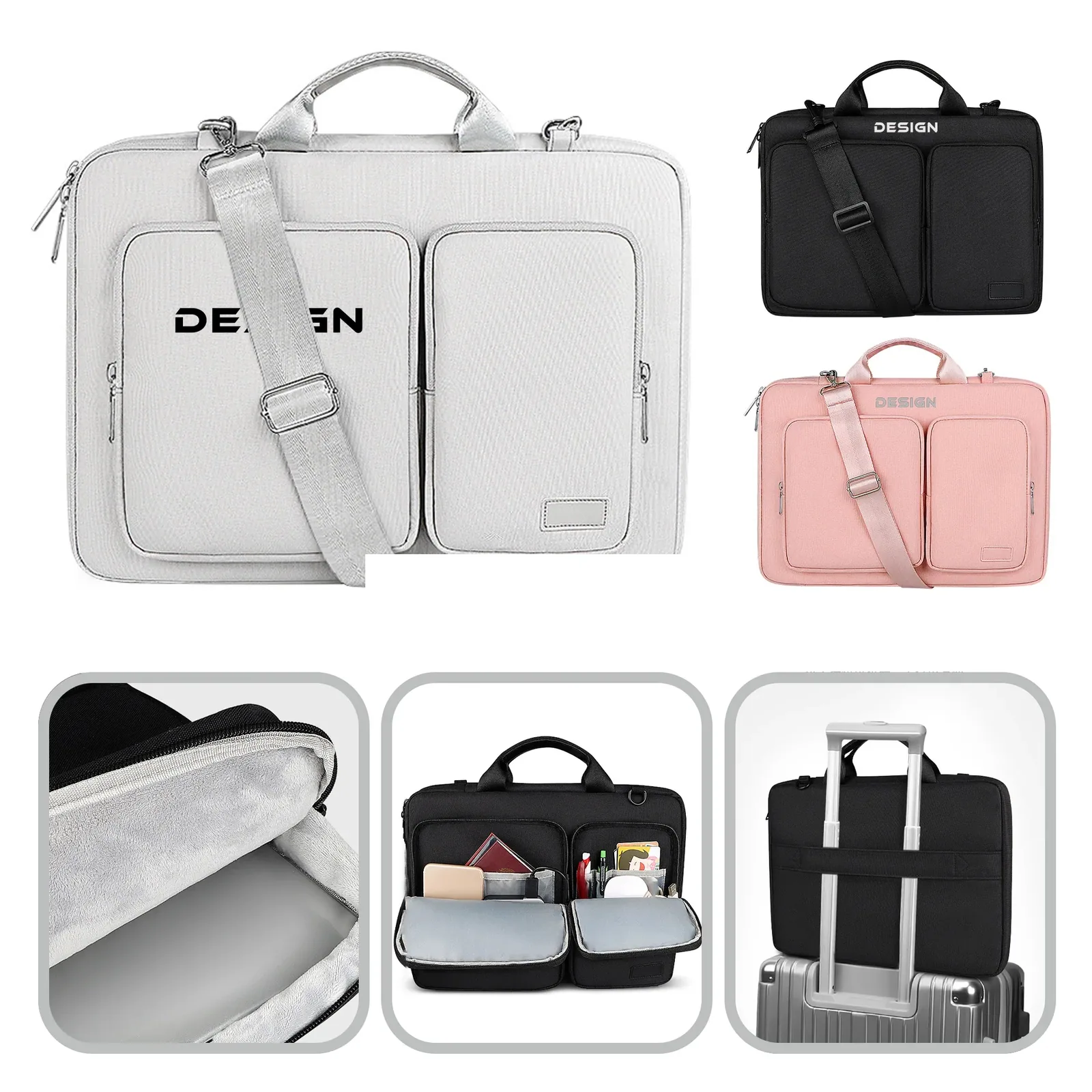 Stylish laptop messenger bag with adjustable shoulder strap and top handle