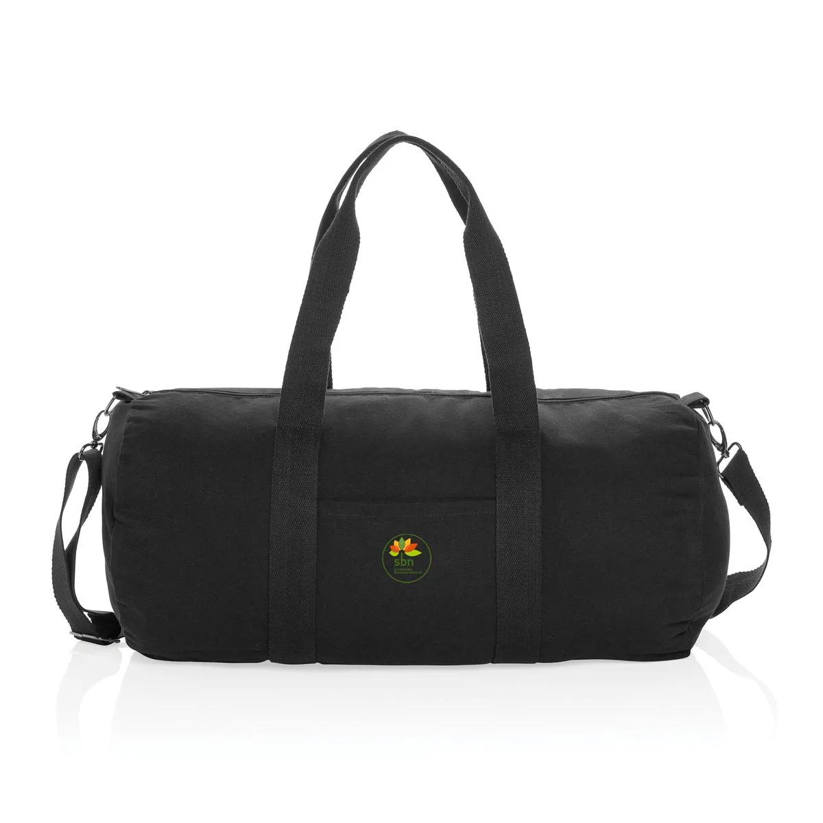 Natural undyed canvas duffel bag with spacious interior