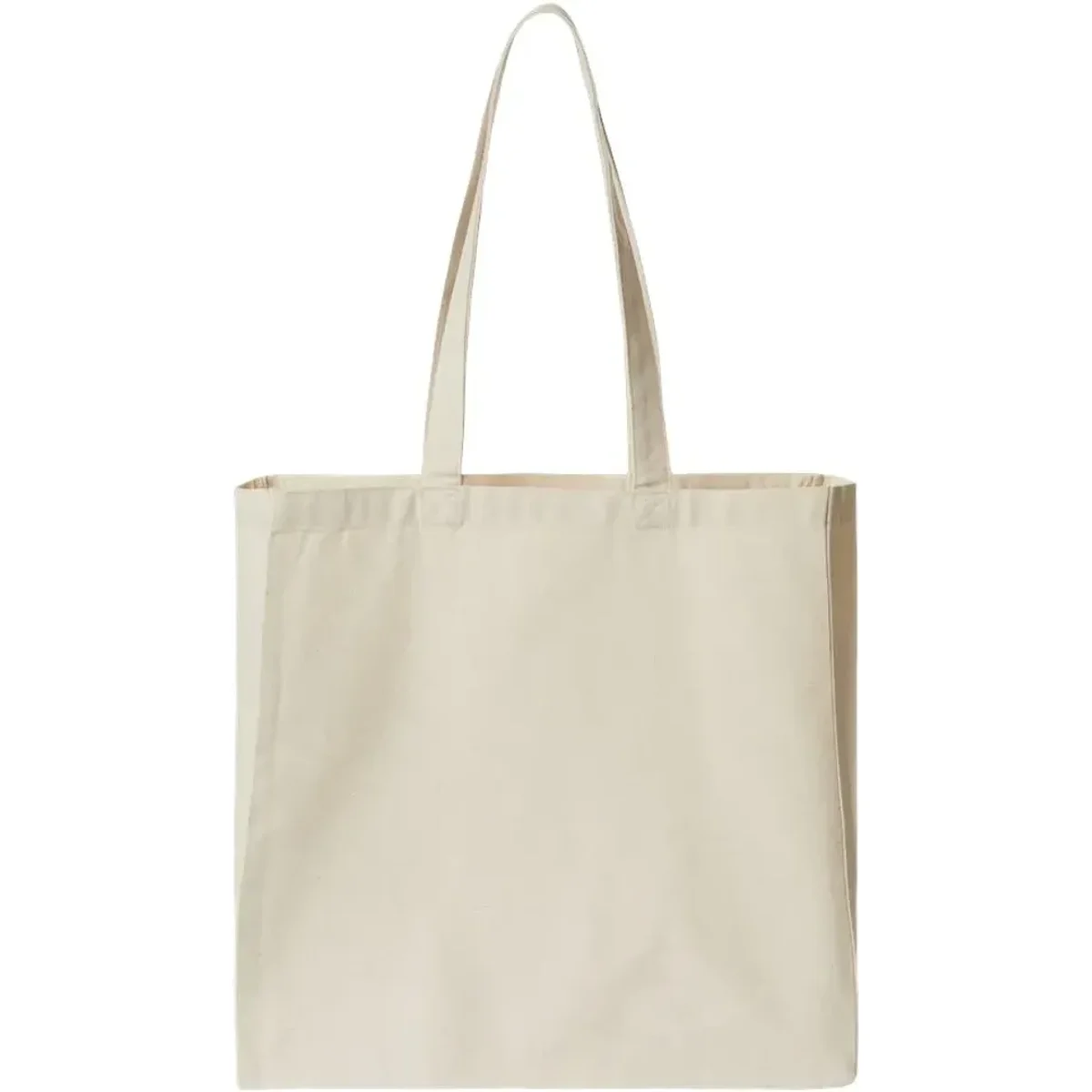 Spacious recycled canvas tote with self-fabric handles