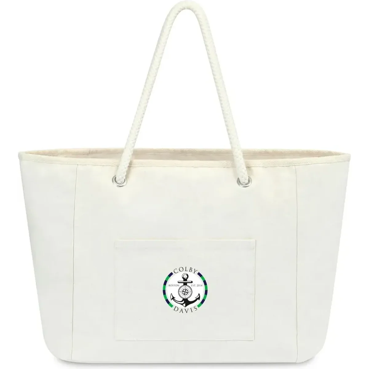 Spacious recycled cotton boat bag with shoulder straps and pockets