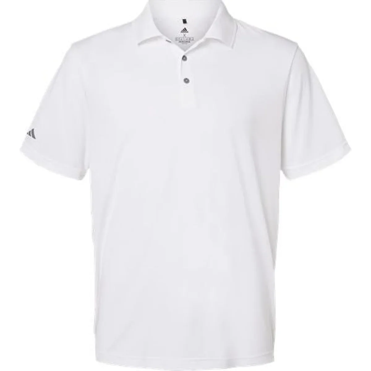 Size tag showing available sizes for the polo
