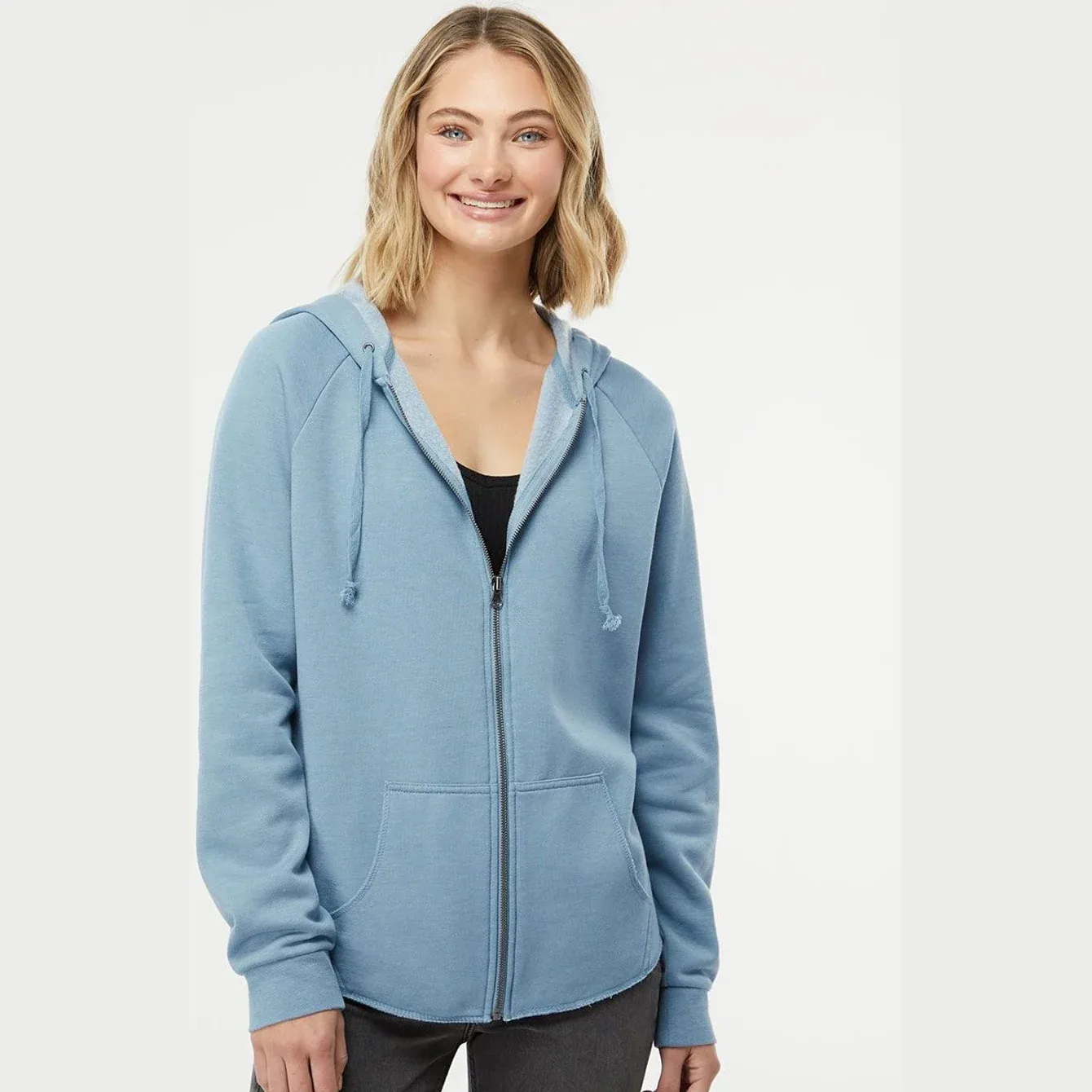 Front view of Women's California Wave Wash Full-Zip Hoodie