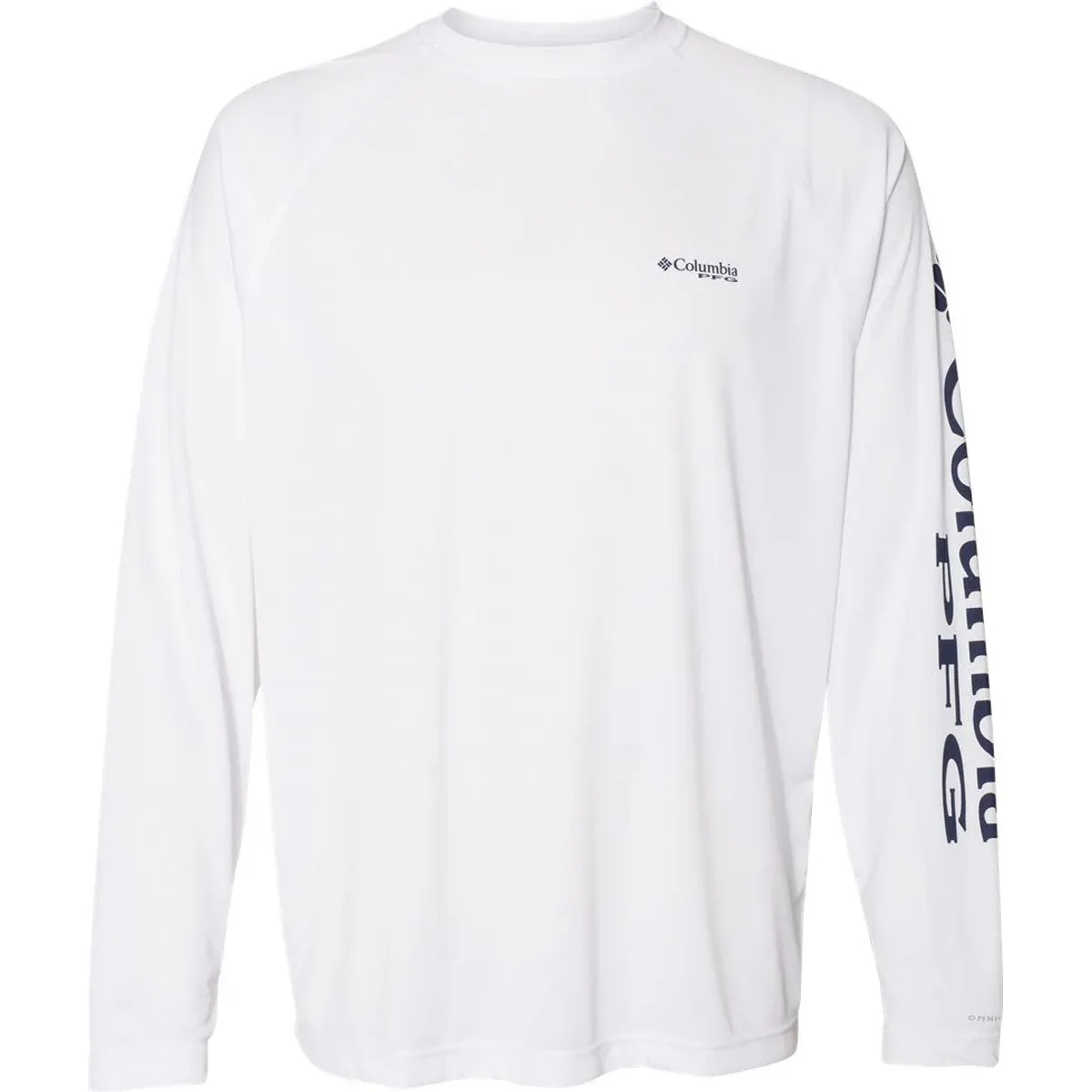 Men's long sleeve fishing t-shirt displayed on a mannequin
