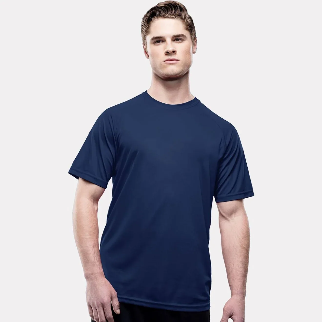 Unisex Performance Shirt displayed on a mannequin