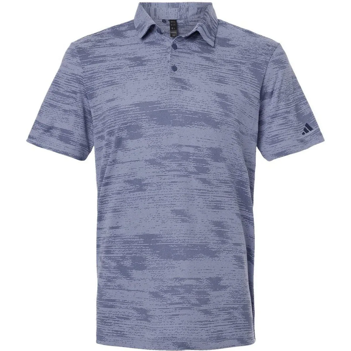 Men's polo featuring a textured stripe design with a three-button placket