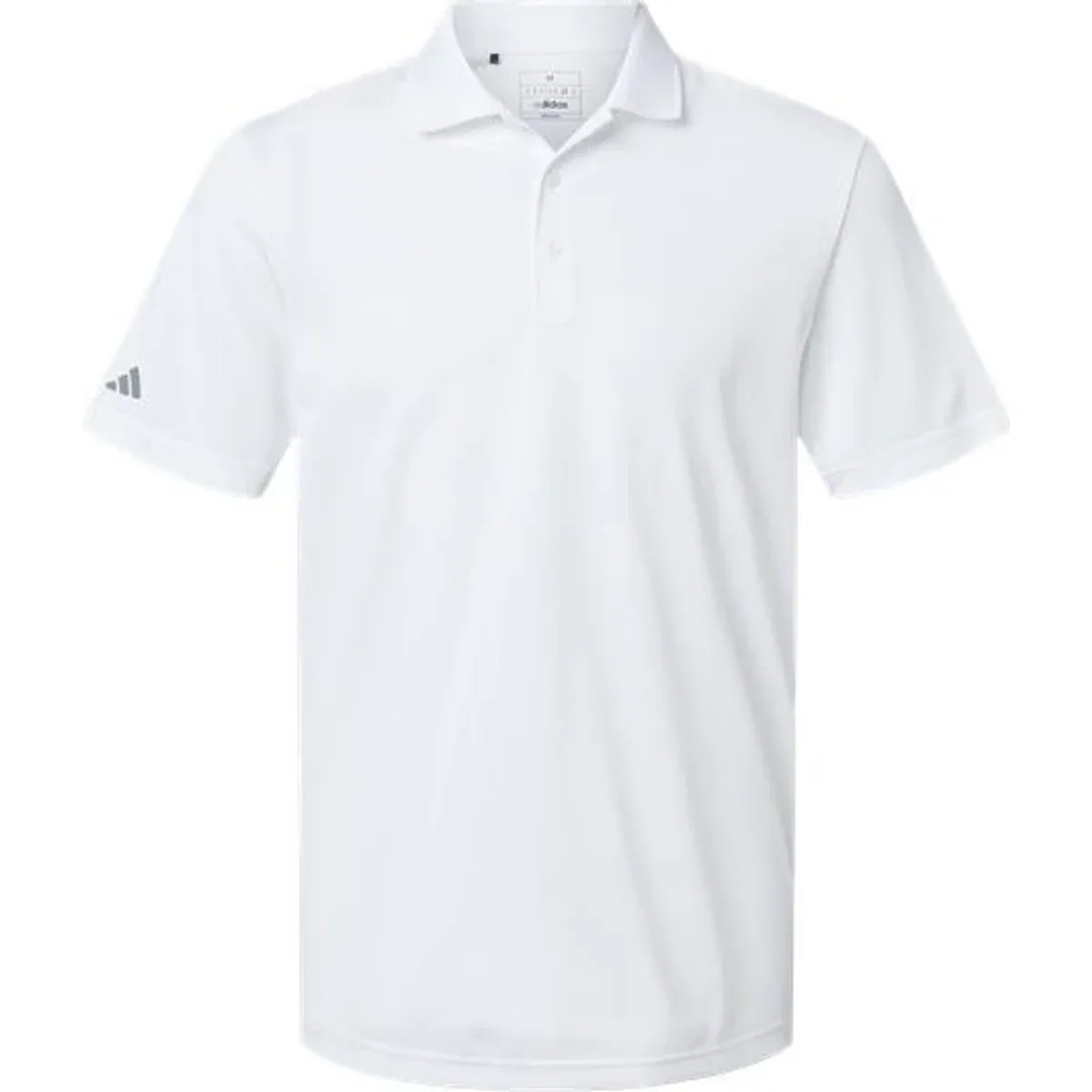 Model wearing the polo in an office setting