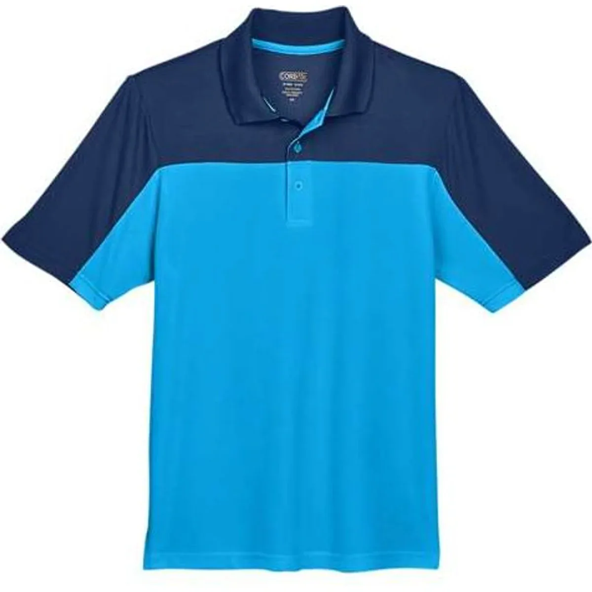 Back view highlighting the colorblock style