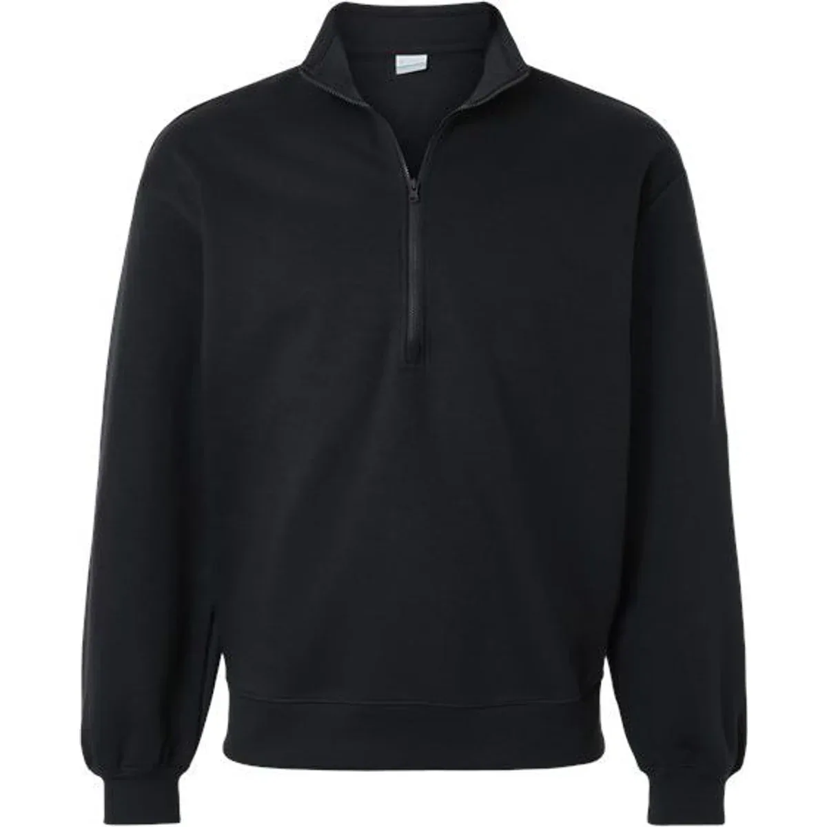 Standing collar detail of the pullover