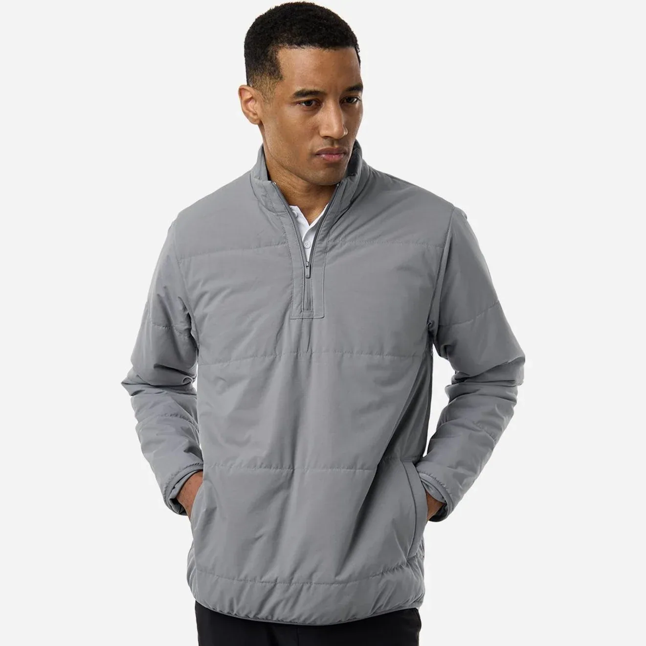 Men's quarter-zip jacket displayed on a mannequin