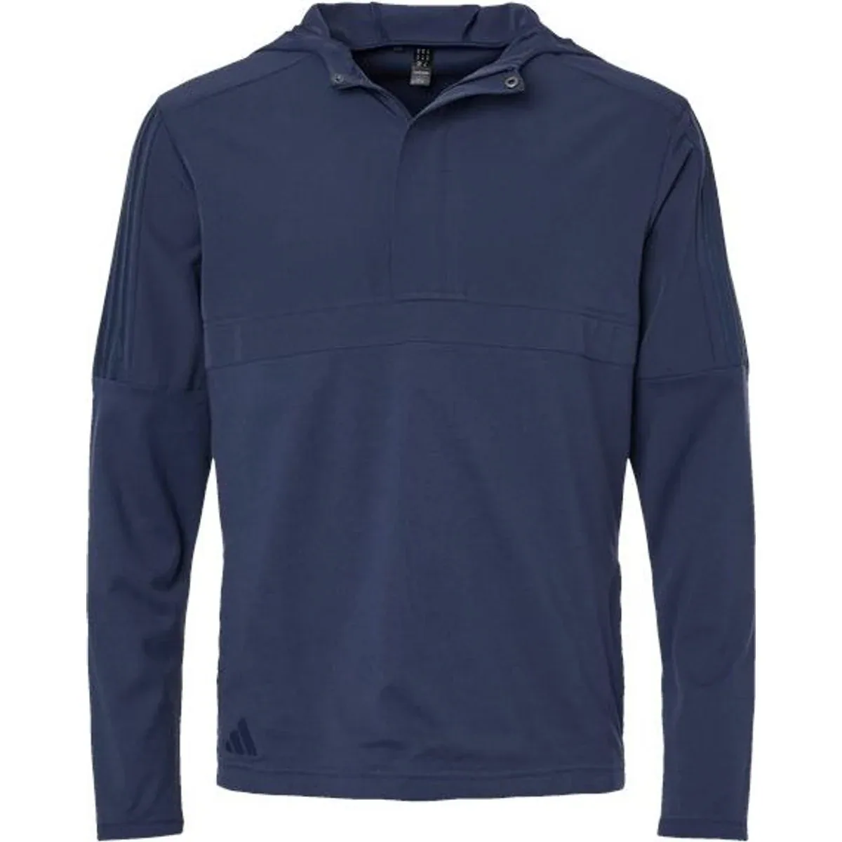 Anorak featuring a half-zip design and adjustable hood