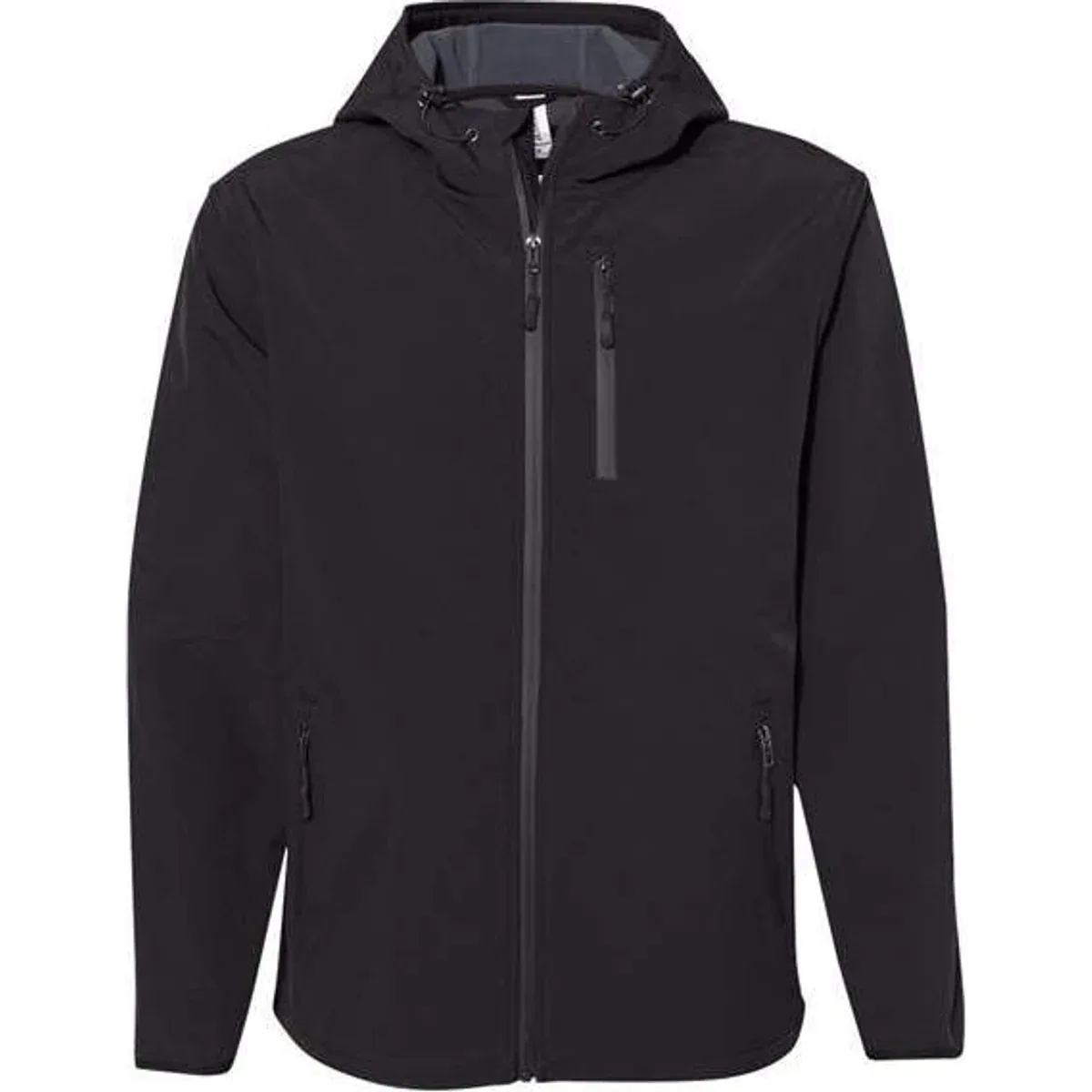 Close-up of the waterproof zipper and pocket details