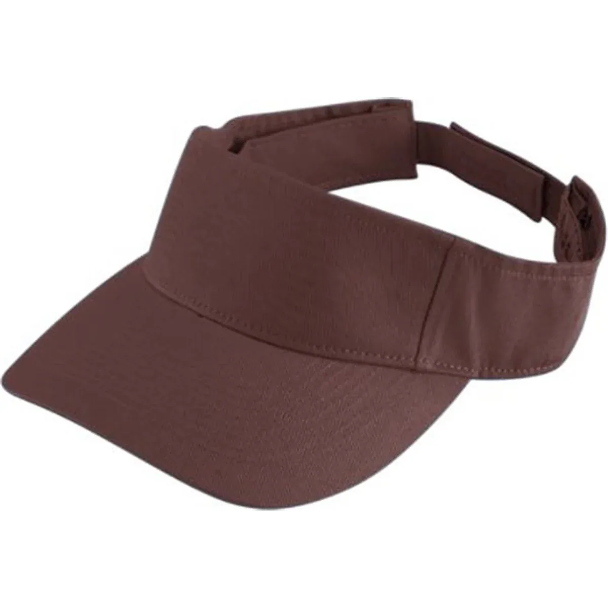 Youth sport twill visor with pre-curved bill and adjustable fastener